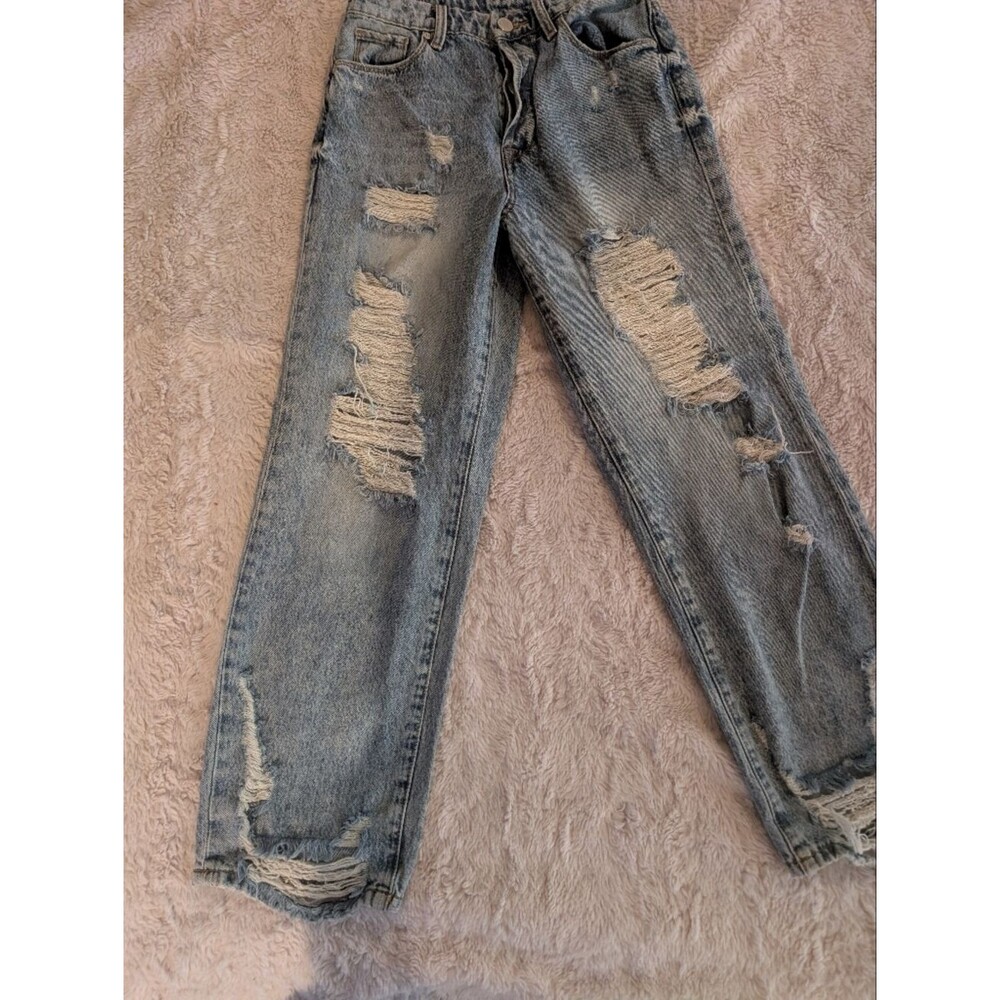 Blank NYC The Baxter Ribcage Straight Leg Distressed Jeans 25 90s Grunge